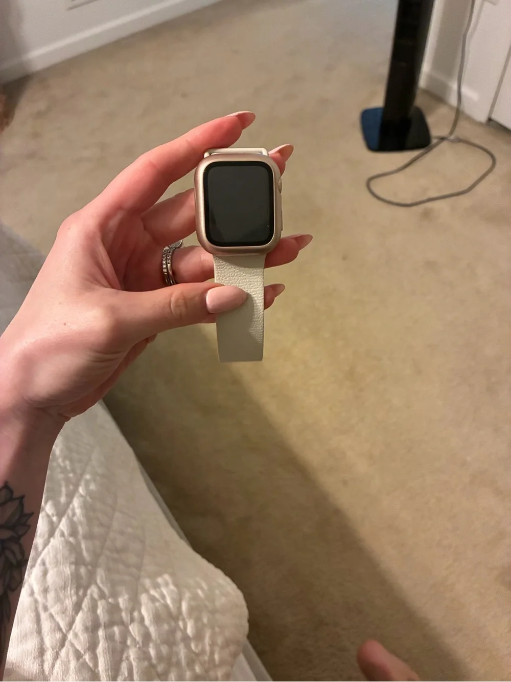 Apple Gold Smartwatch with Light Gray Band